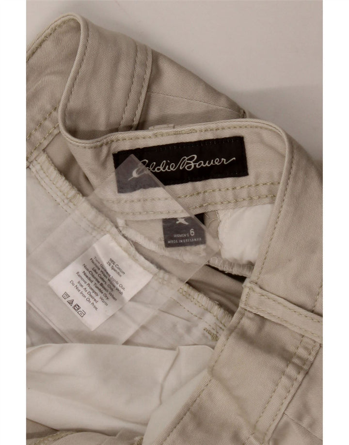 EDDIE BAUER Shorts Chino feminino US 6 médio W30 algodão cinza