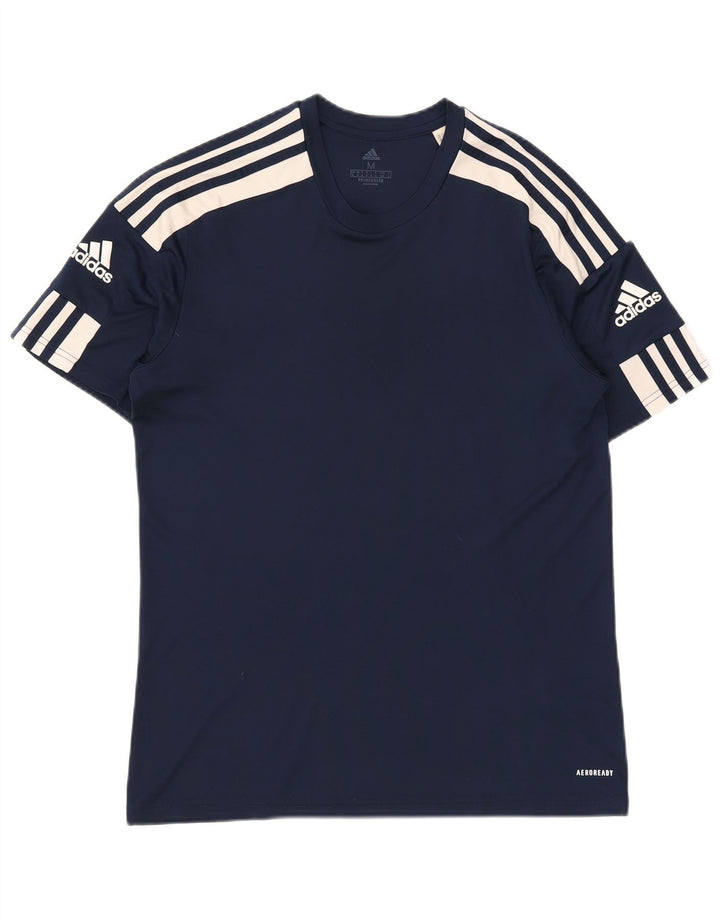 Adidas Mens Aeroready Camiseta Top Médio Azul Marinho Poliéster