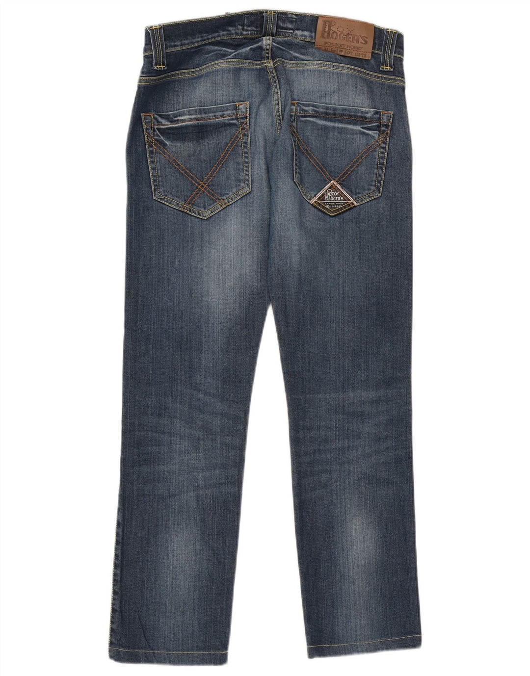 Calça jeans reta masculina Roy Rogers W32 L28 algodão azul