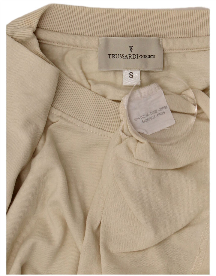 Camiseta masculina Trussardi Top pequeno algodão bege