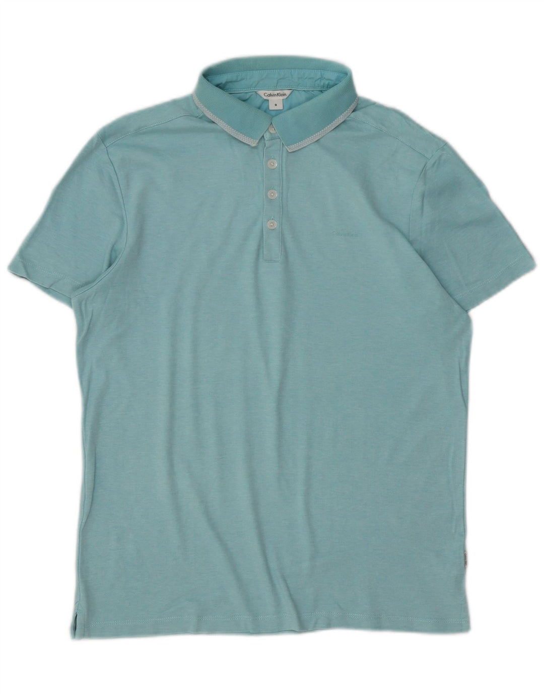 Camisa polo masculina CALVIN KLEIN pequena azul algodão