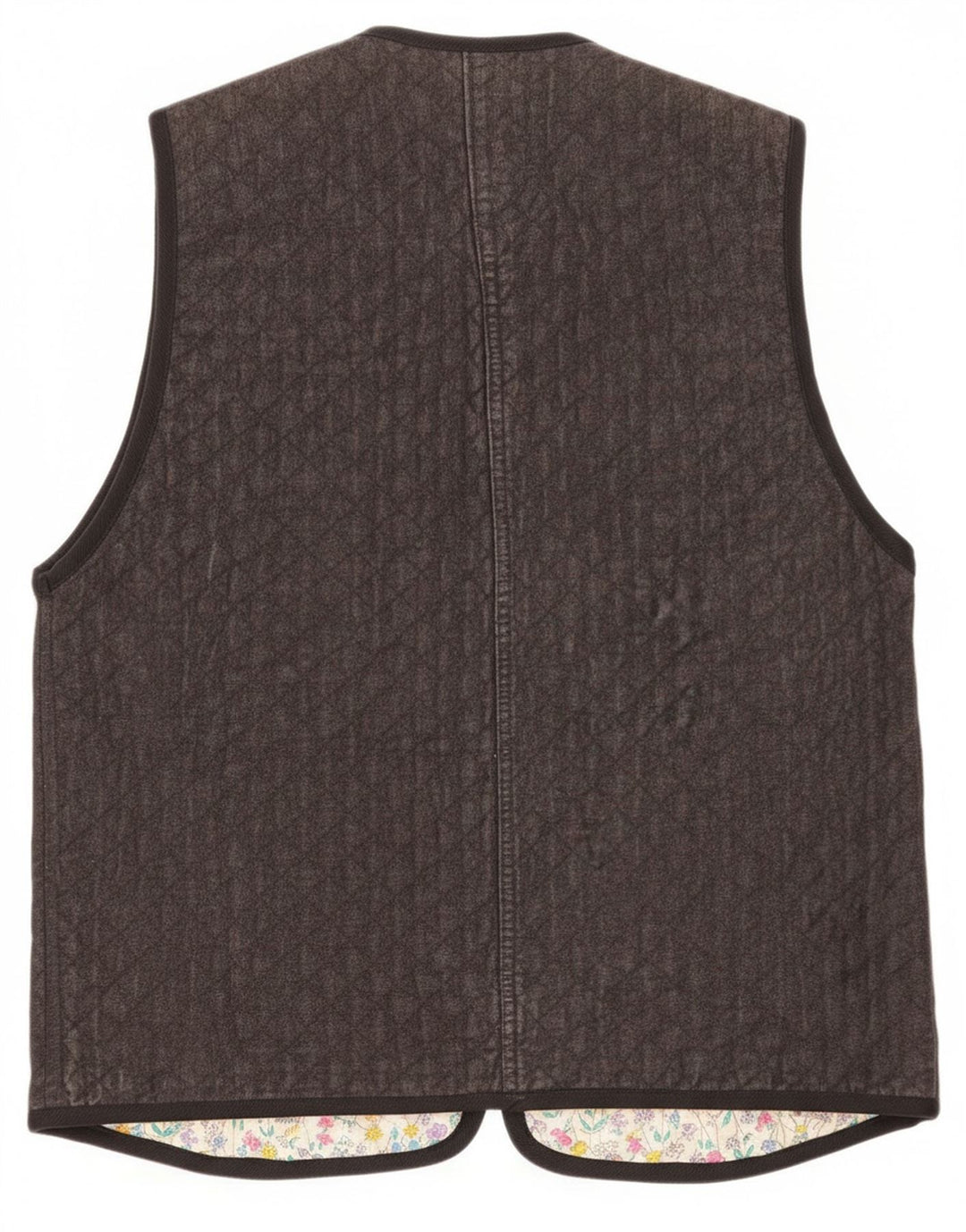 Colete feminino vintage UK 12 Paisley cinza médio