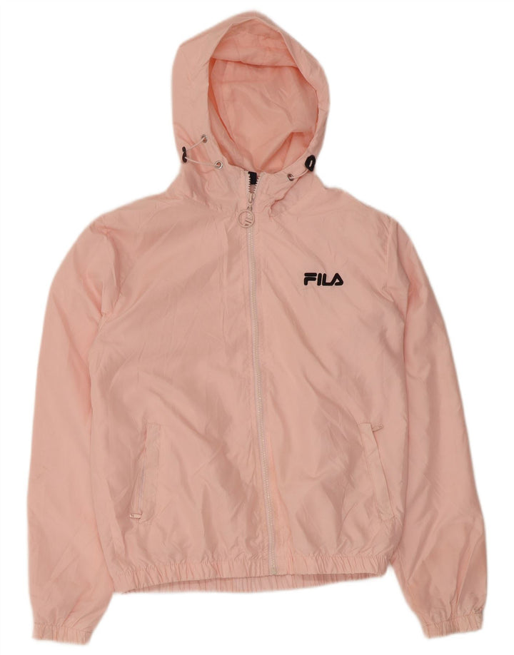 Fila Womens Hooded Oversized Rain Jacket UK 6 XS Rosa Poliéster