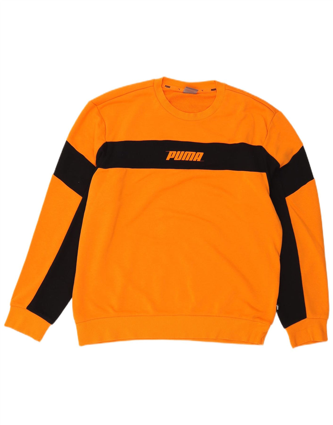 Puma moletom gráfico masculino jumper grande laranja colorblock algodão