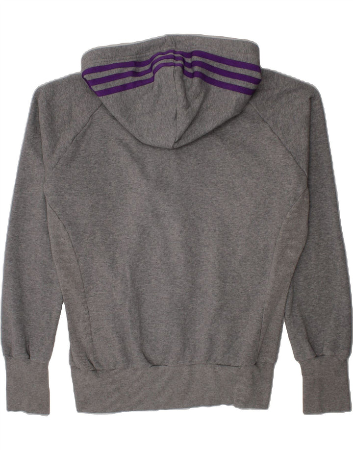 ADIDAS Girls Climalite Zip Hoodie Sweater 13-14 Years Grey Cotton Vintage Adidas and Second-Hand Adidas from Messina Hembry 