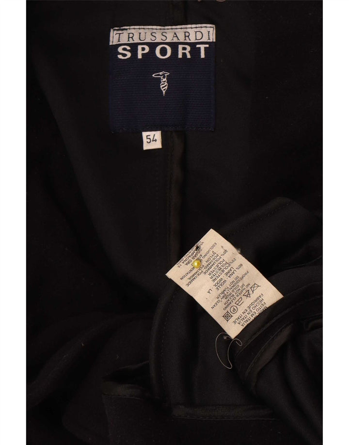 Casaco masculino Trussardi Pea IT 54 2XL lã preta