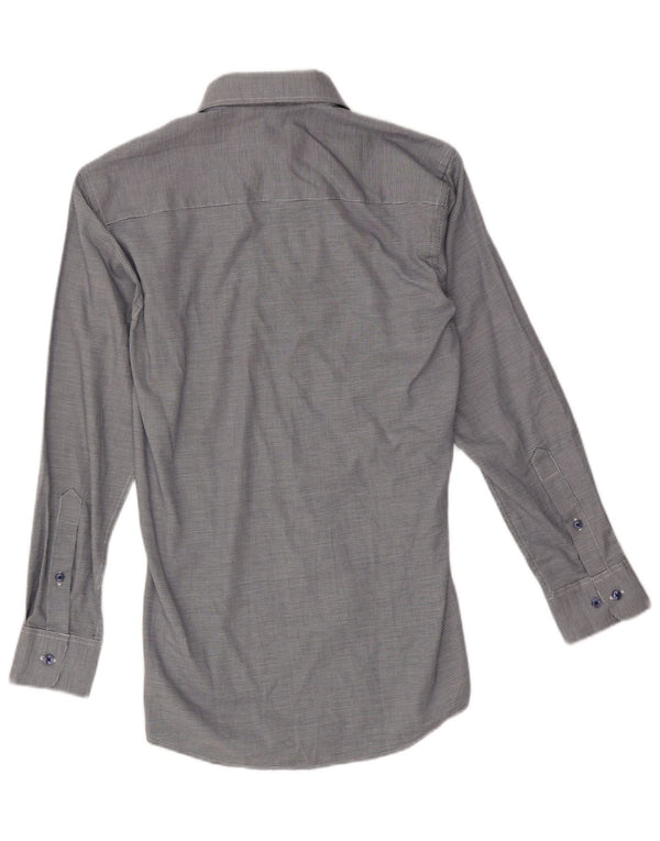 Camisa masculina Calvin Klein Slim Fit tamanho 37 pequeno algodão geométrico azul marinho