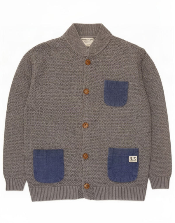Suéter cardigã masculino Jack & Jones XL cinza colorblock algodão
