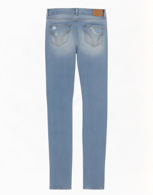 Jeans skinny femininos Hollister US 0 XS W24 L33 algodão azul
