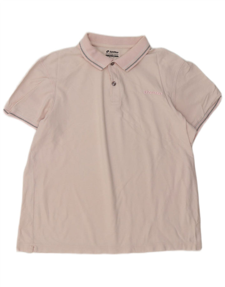Camisa polo masculina Lotto grande algodão rosa