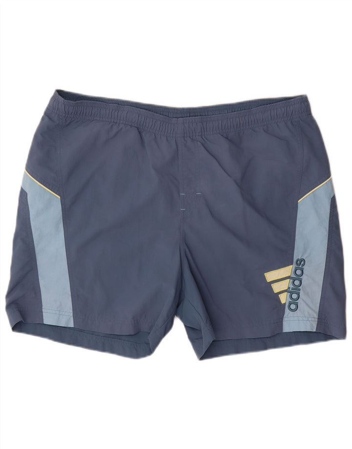 Shorts esportivos masculinos Adidas grande poliéster azul