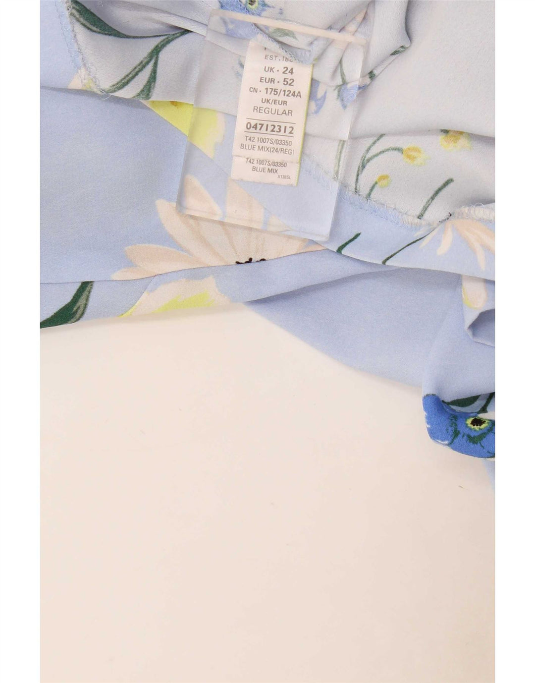 Vestido feminino Marks & Spencer UK 24 4XL azul floral poliéster