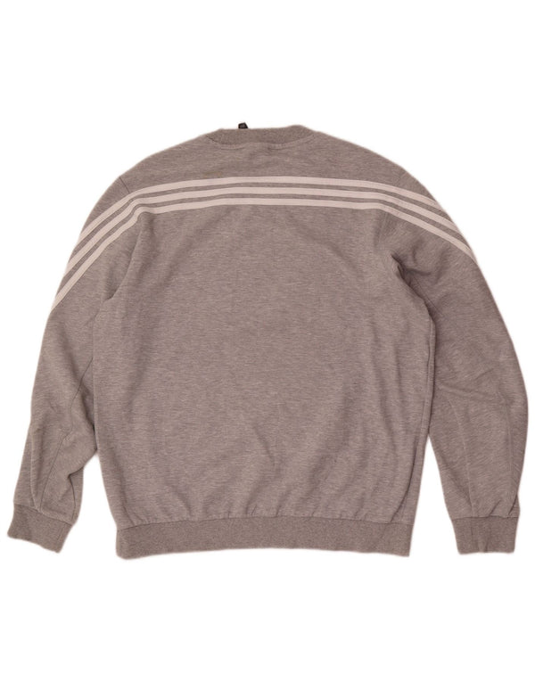 Adidas Mens Washington Huskies Moletom Gráfico Jumper Grande Algodão Cinza