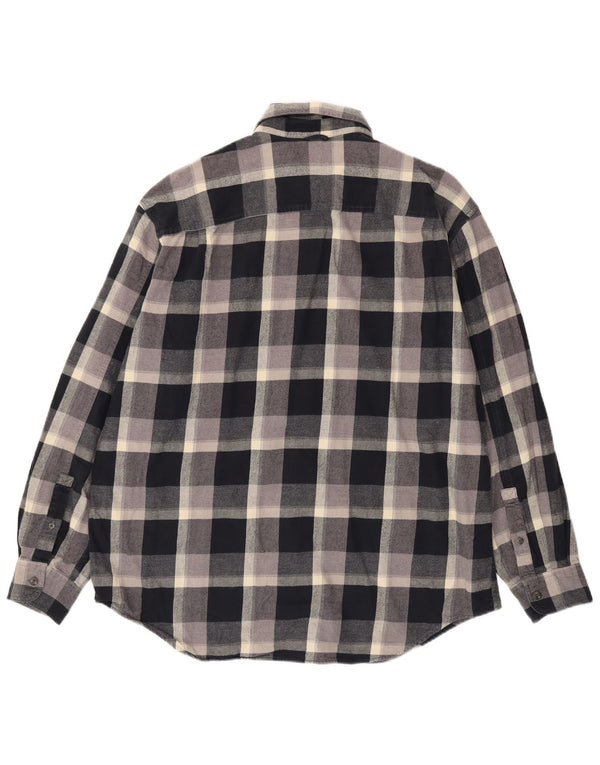 Camisa masculina de flanela Timberland XL preta xadrez algodão