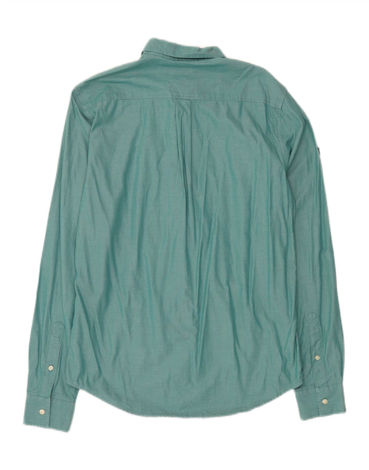 Camisa masculina regular SUPERDRY de algodão verde pequeno
