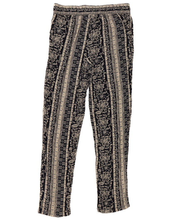 Calça feminina Marks & Spencer Slim UK 12 Médio W32 L29 Azul Marinho Floral