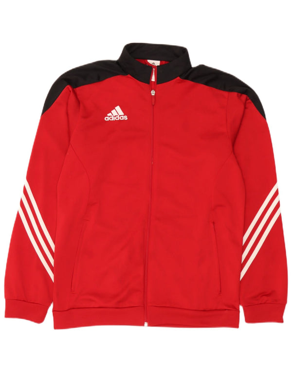 Adidas Mens Treino Top Jaqueta Médio Vermelho Colorblock Poliéster