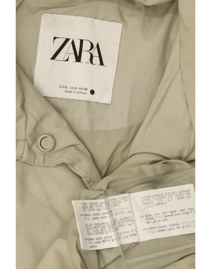 Jaqueta acolchoada oversized feminina Zara Reino Unido 10 algodão cinza pequeno