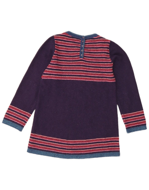Monsoon Suéter feminino com gola canoa 8-9 anos roxo Fair Isle Wool
