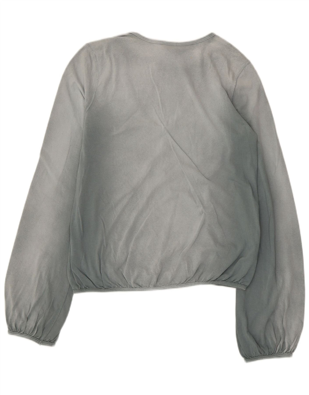 Top curto feminino Diesel manga comprida UK 14 grande algodão azul