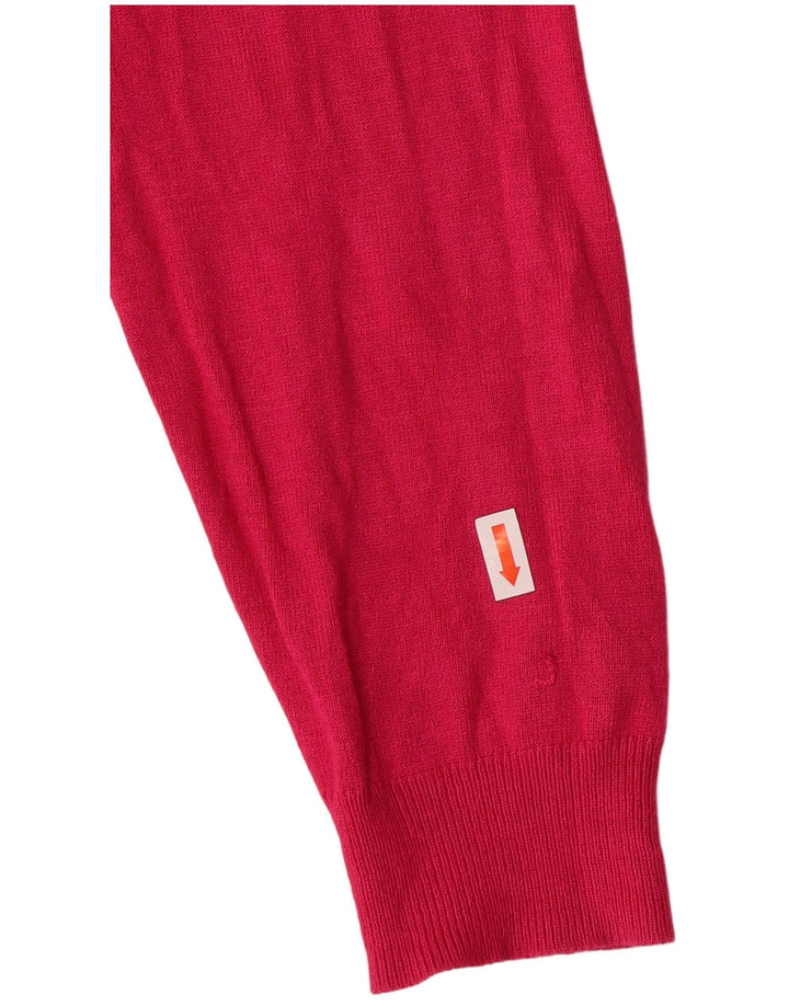 Suéter cardigã feminino Marks & Spencer UK 14 médio rosa viscose clássico