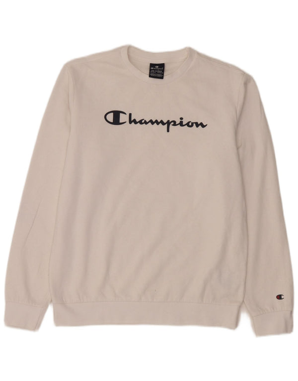 Champion Boys Graphic Moletom Jumper 15-16 Anos 2XL Algodão Branco