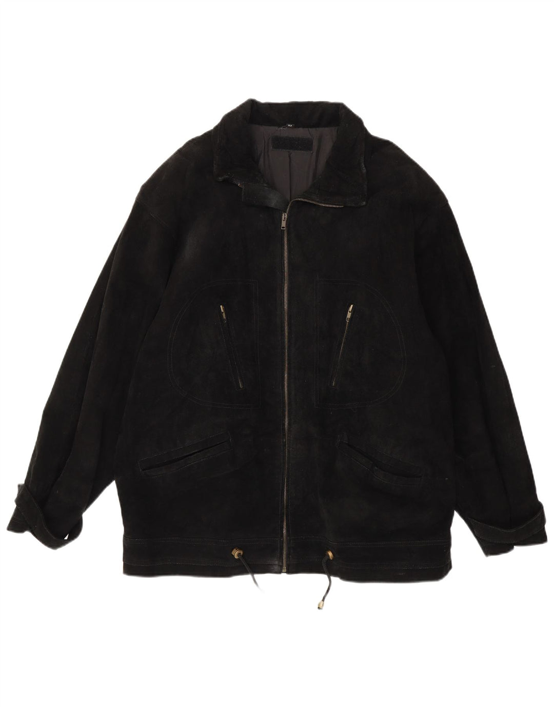 Jaqueta masculina vintage de camurça EU 52 XL couro preto