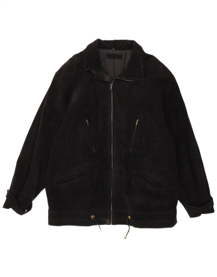 Jaqueta masculina vintage de camurça EU 52 XL couro preto