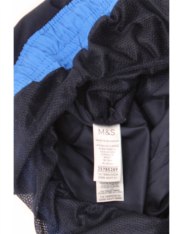 Shorts de natação masculino Marks & Spencer grande poliéster azul marinho