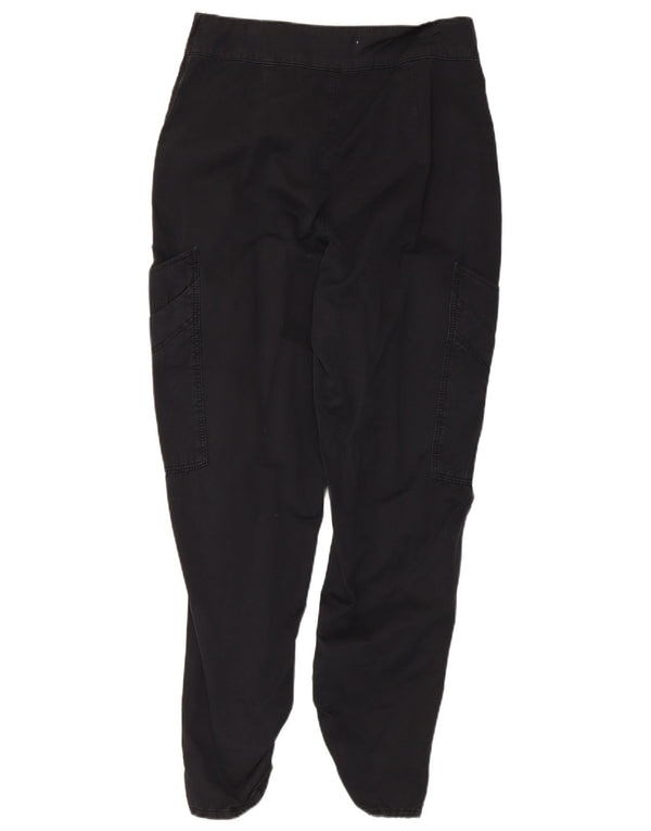 Calça cargo feminina Zara cintura alta UE 38 pequena W28 L29 algodão preto