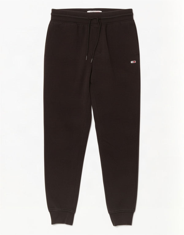 Calça de treino masculina Tommy Hilfiger joggers pequeno algodão preto