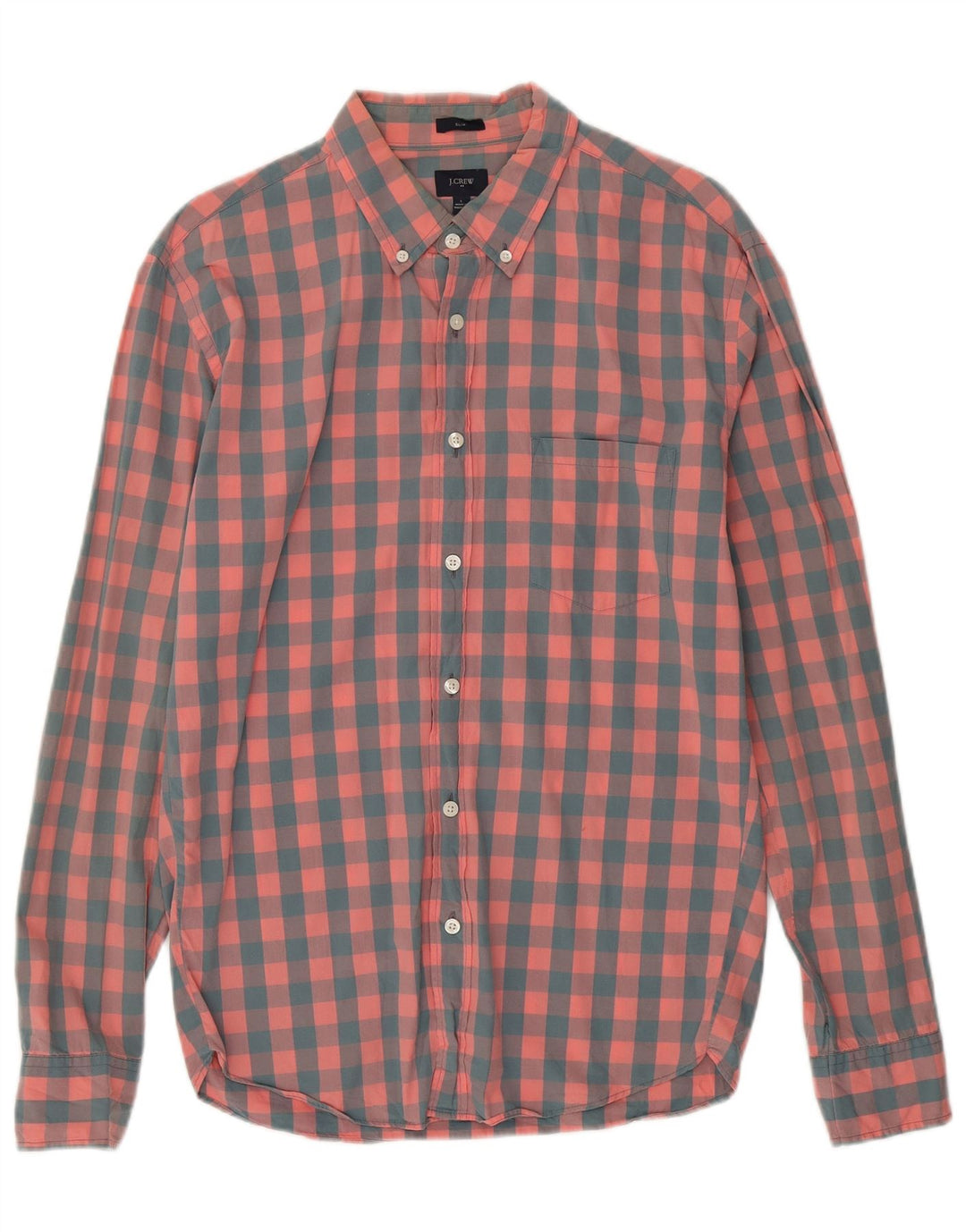 Camisa Slim Masculina J. Crew Grande Gingham Rosa