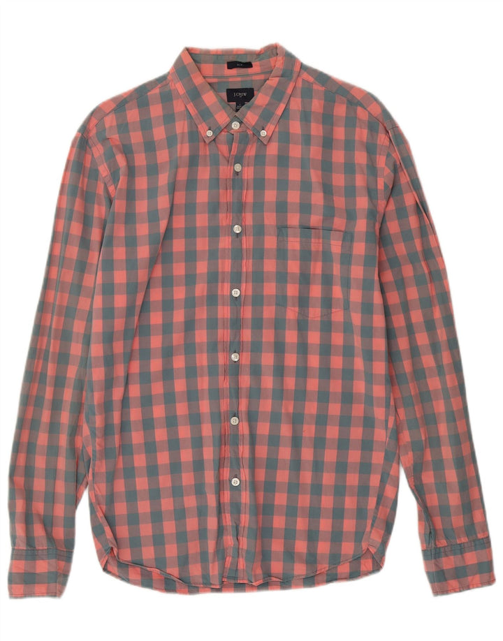 Camisa Slim Masculina J. Crew Grande Gingham Rosa