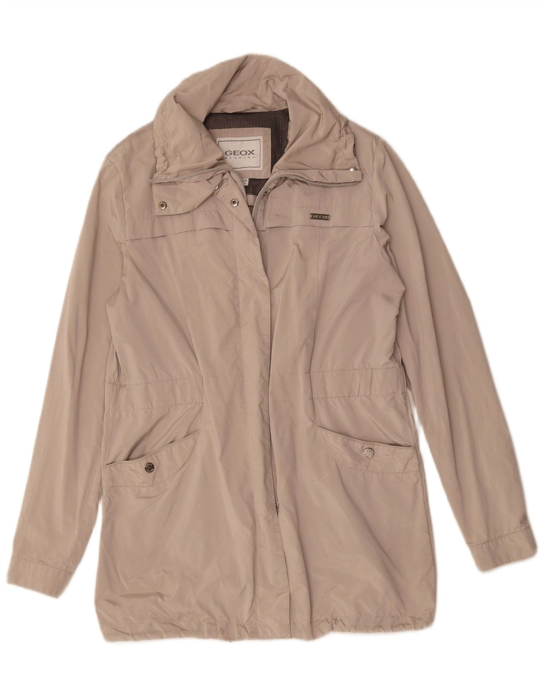 Trench Coat feminino Geox UK 10 poliéster bege pequeno