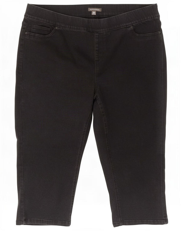 Jeans feminino Marks & Spencer Autograph Capri UK 20 2XLW40 L20 algodão preto