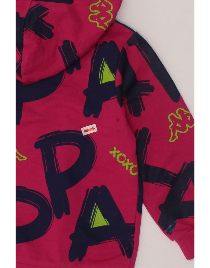 KAPPA Baby Girls Graphic Zip Hoodie Sweater 18-24 Months Pink Cotton Vintage Kappa and Second-Hand Kappa from Messina Hembry 