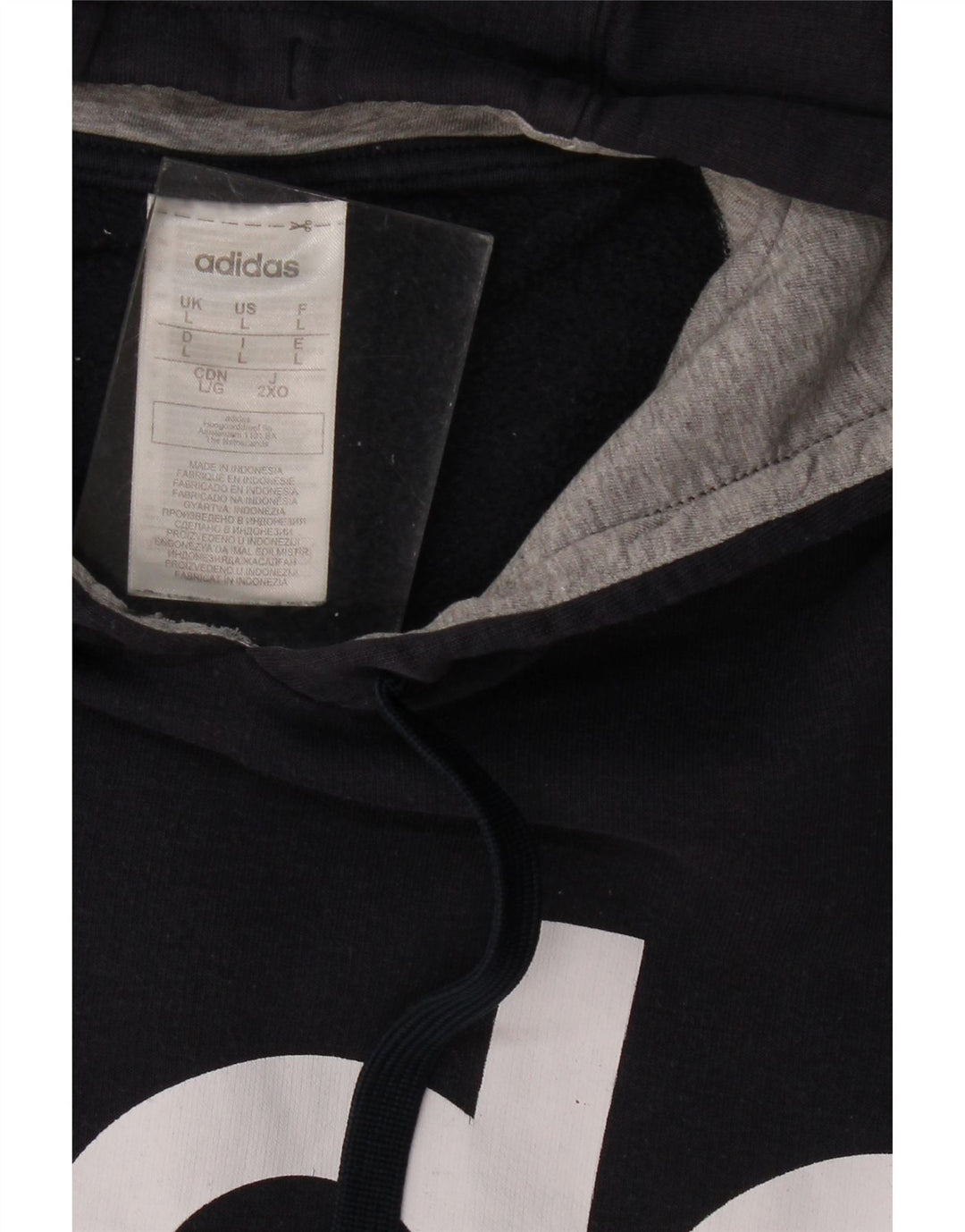 ADIDAS Mens Graphic Hoodie Jumper Grande Cinza Colorblock Algodão