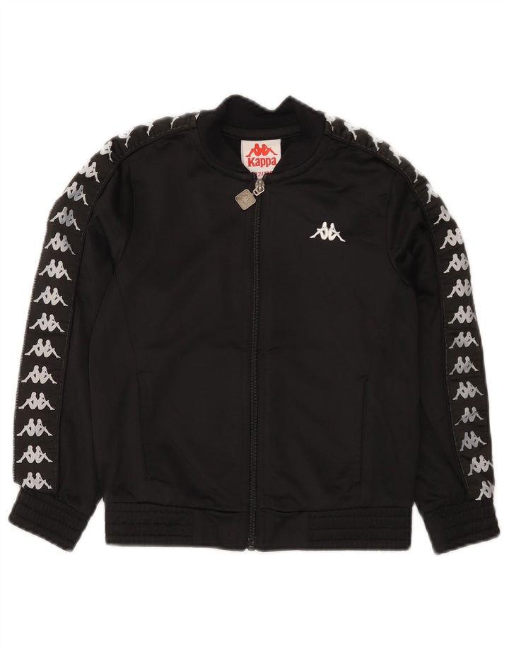 Jaqueta Kappa Boys Graphic Tracksuit 7-8 Anos Preto Poliéster