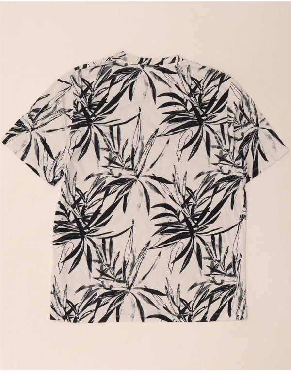 Camiseta masculina Jack & Jones grande algodão floral branco