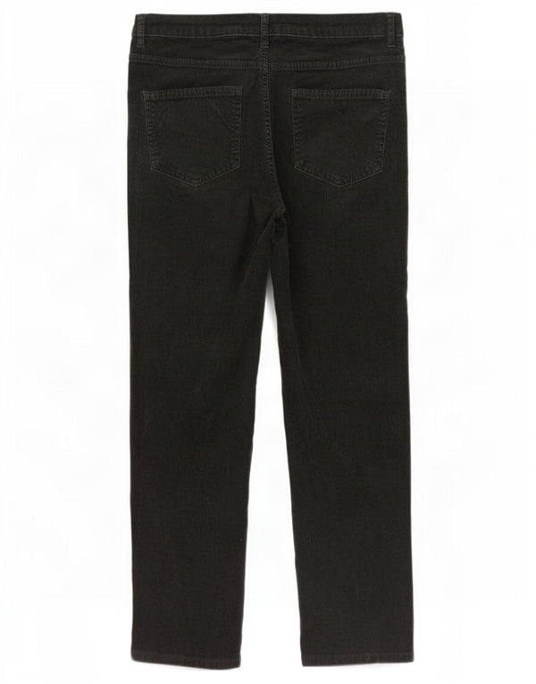 Calça feminina de veludo cotelê Marks & Spencer UK 12 médio W30 L25 cáqui