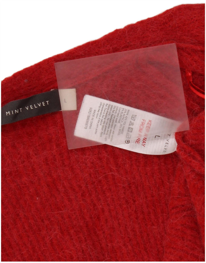 Suéter cardigã feminino aberto grande MINT VELVET Reino Unido 16 grande vermelho