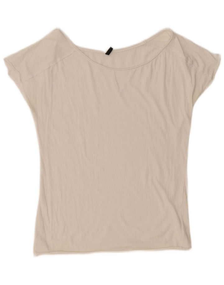 Camiseta feminina BENETTON UK 12 médio branco