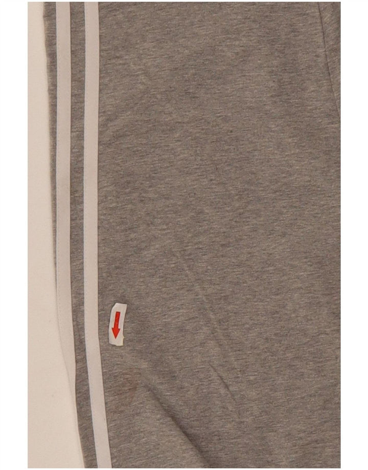 Leggings femininas Adidas UK 14 algodão manchado cinza médio