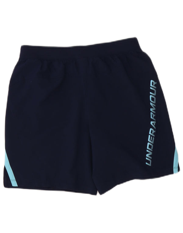 Shorts esportivos masculinos Under Armour 11-12 anos grande bloco colorido azul marinho