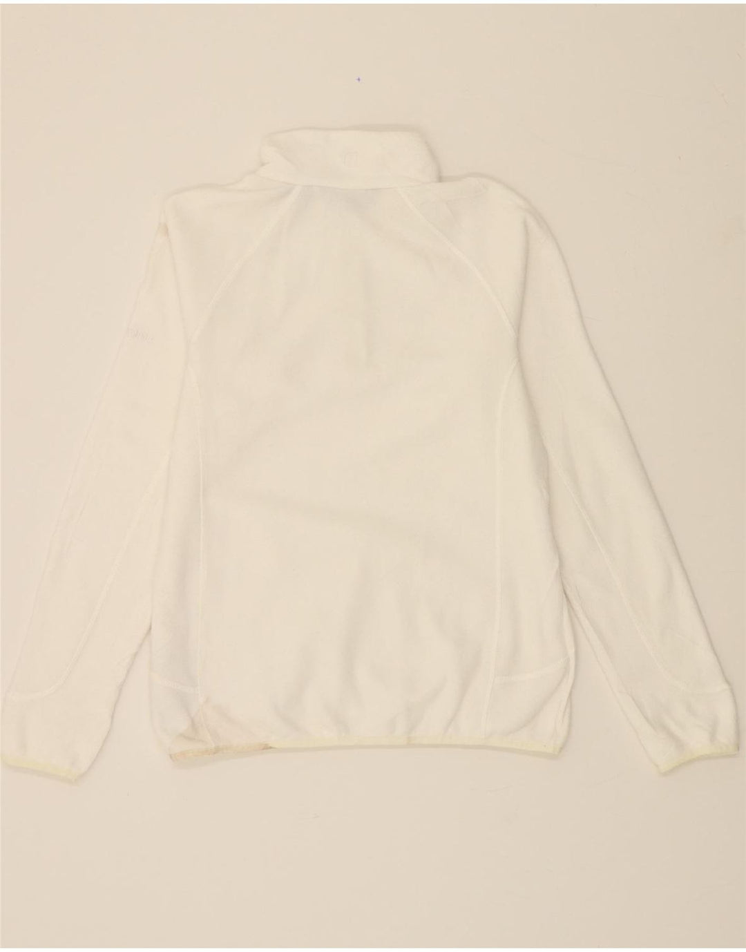 Suéter feminino de lã com zíper e gola BERGHAUS Reino Unido 14 grande poliéster branco