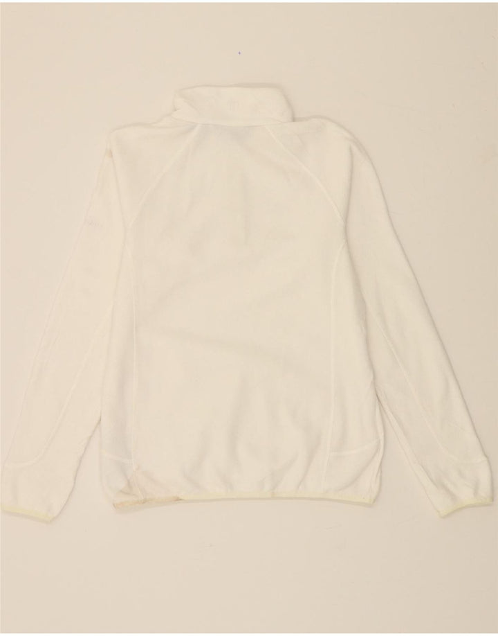 Suéter feminino de lã com zíper e gola BERGHAUS Reino Unido 14 grande poliéster branco