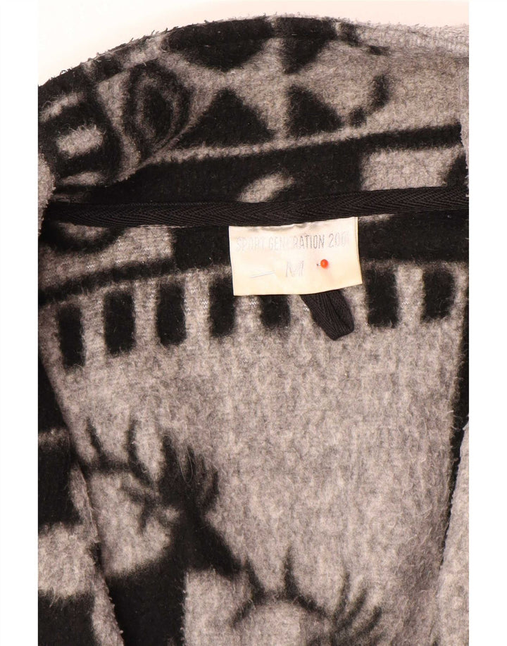 Jaqueta de lã masculina vintage UK 38 cinza médio Fair Isle