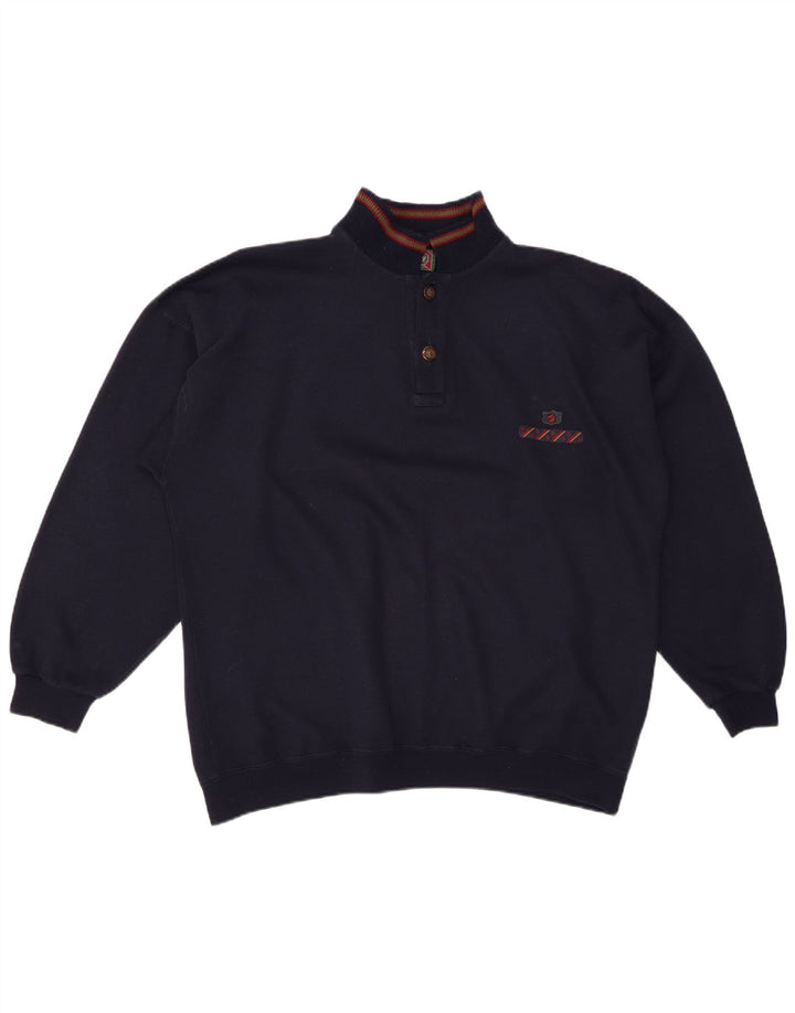 Suéter masculino GREAT BAY com gola redonda, grande algodão azul marinho