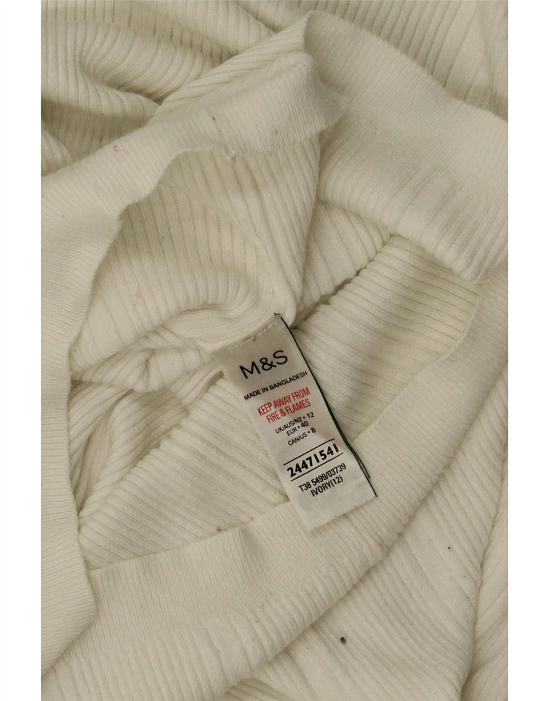 Suéter feminino Marks & Spencer com gola redonda UK 12 médio off white
