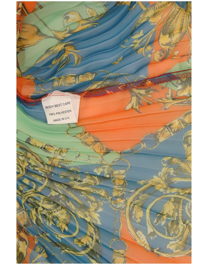 Saia vintage feminina linha A W25 XS poliéster floral multicolorido